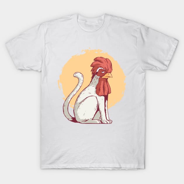 Cat with a Chicken Face: Whimsical Design T-Shirt by elaissiiliass